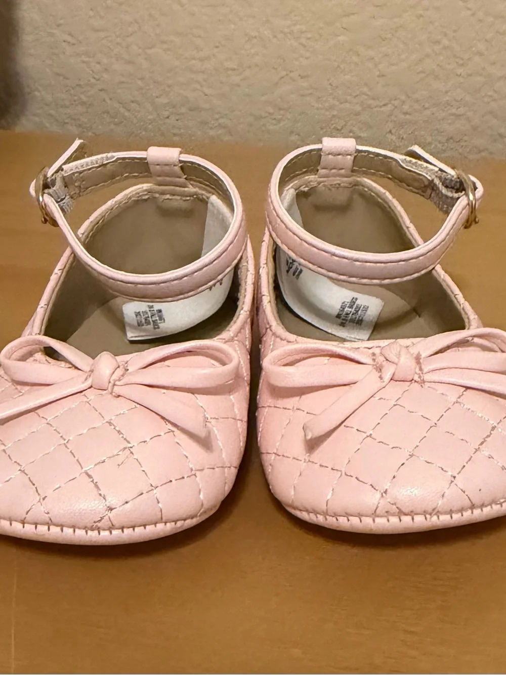 Janie Jack Baby Girls Quilted Bow Mary Jane Shoes - Light Pink